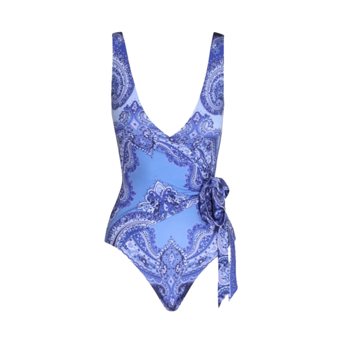 (W) 짐머만 세퍼레이트 스컬프트 랩 타이 원피스 스윔수트 잉크 페이즐리((W) Zimmermann Separates Sculpt Wrap Tie One-Piece Swimsuit Ink Paisley) - 1