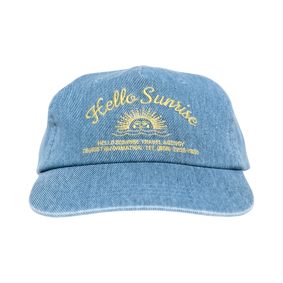 헬로선라이즈 트래블 에이전시 로고 5패널 캡 스카이 블루
