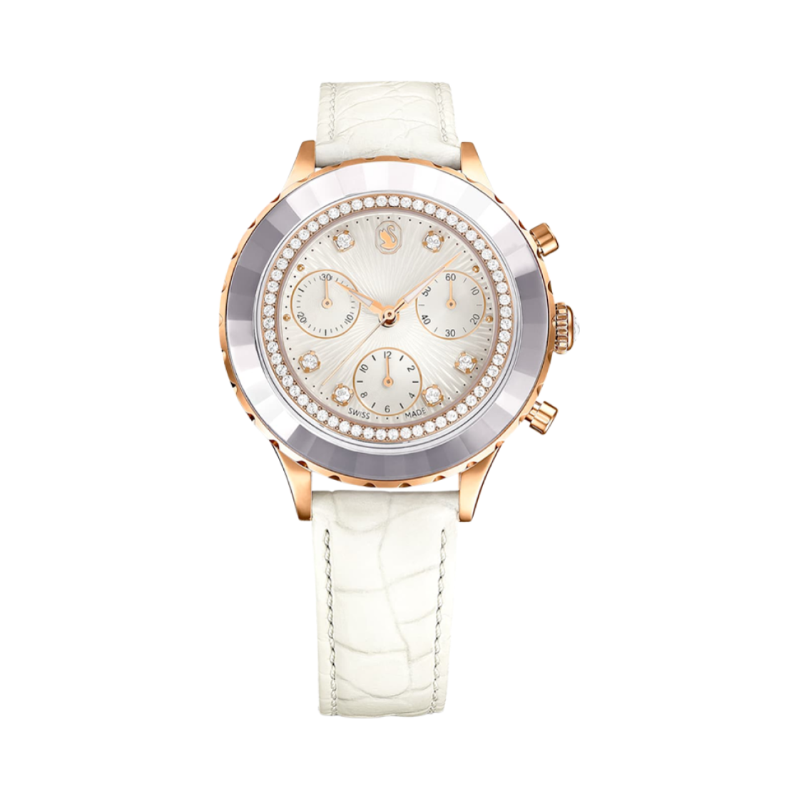 (W) 스와로브스키 옥테아 크로노 워치 42mm 화이트((W) Swarovski Octea Chrono Watch 42mm White)