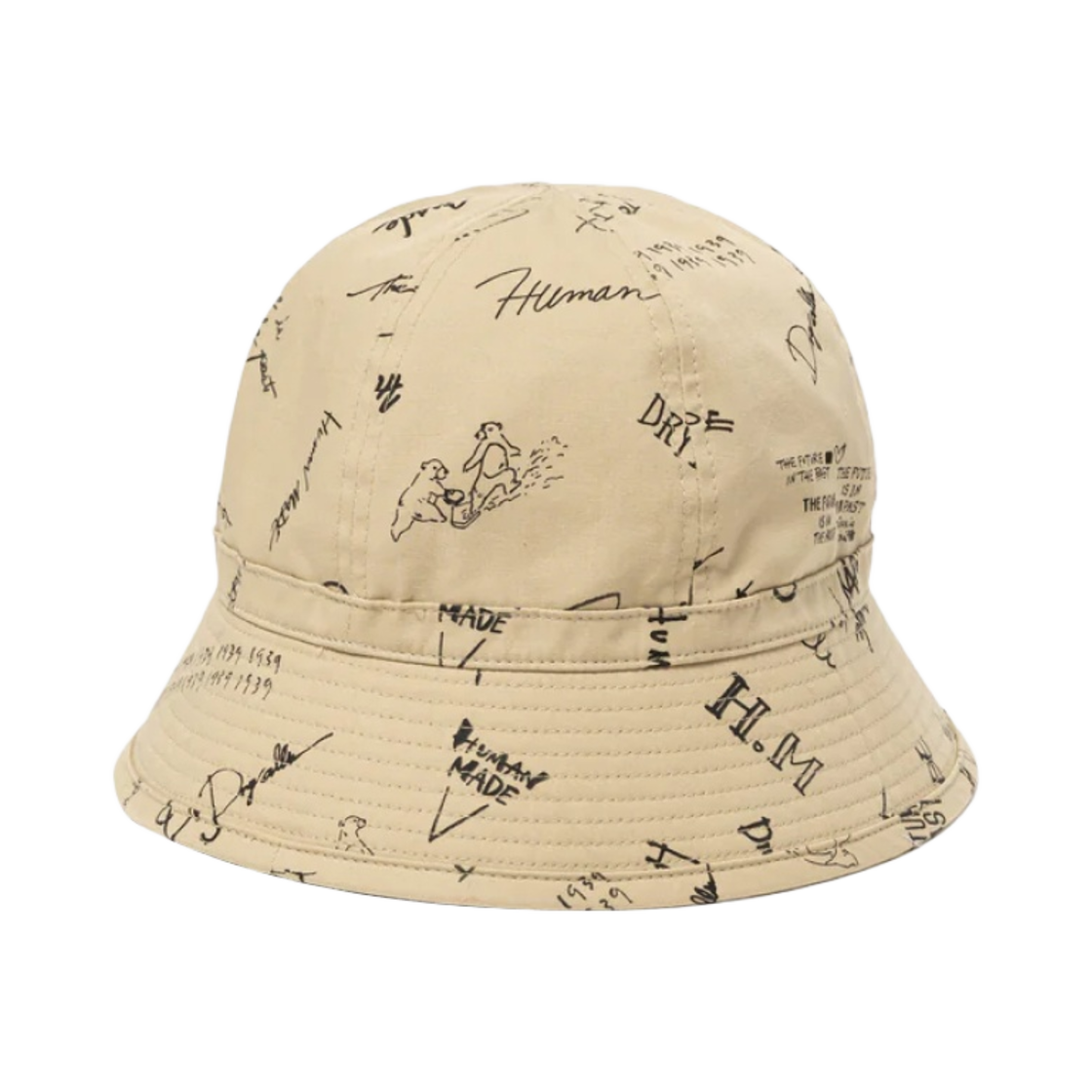 HM27GD086 Human Made Printed Bucket Hat Beige