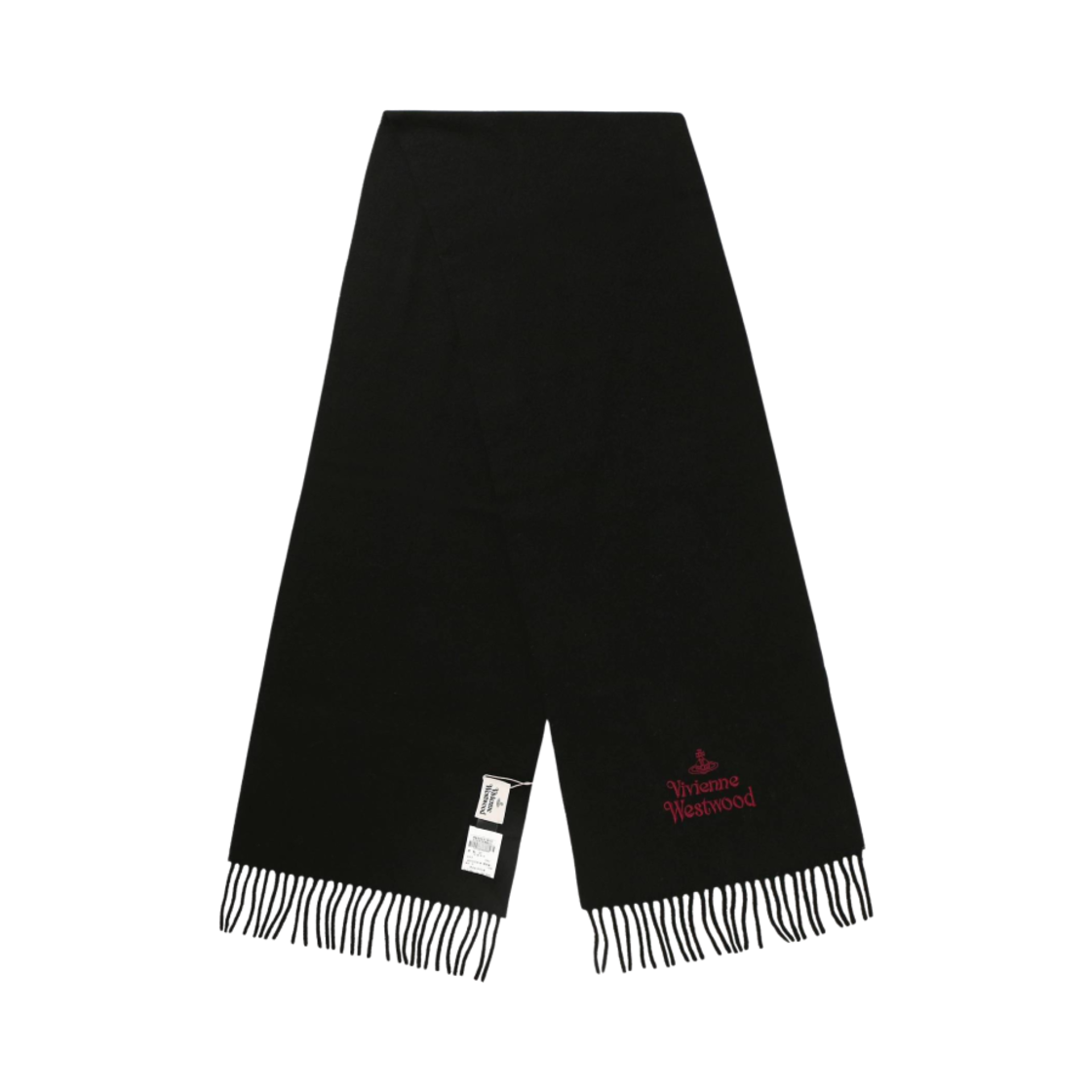 81030007-W00Q7-N401 Vivienne Westwood Embroidered Logo Muffler Black Wine