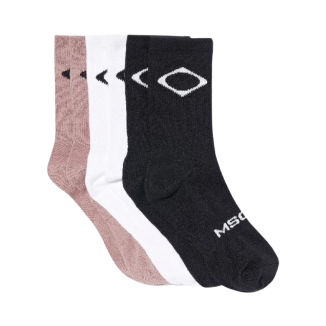 미스치프 롬버스 미들 튜브 삭스 핑크 화이트 블랙 (3팩)(Mischief Rhombus Middle Tube Socks Pink White Black (3 Pack))