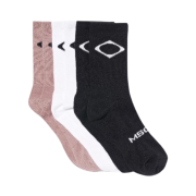 Mischief Rhombus Middle Tube Socks Pink White Black (3 Pack)