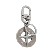 Dior x Stone Island Key Ring Palladium Finish Brass and Gray Enamel