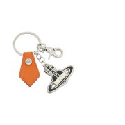 Vivienne Westwood Saffiano Black and White Keyring Orange