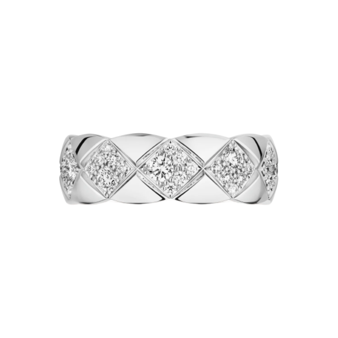샤넬 코코 크러쉬 링 퀼티드 모티프 스몰 & 18K 화이트 골드 다이아몬드(Chanel Coco Crush Ring Quilted Motif Small & 18K White Gold Diamonds) - 4