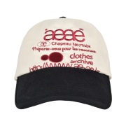 AEAE Web Logo 5 Pannel Ball Cap Ecru & Black