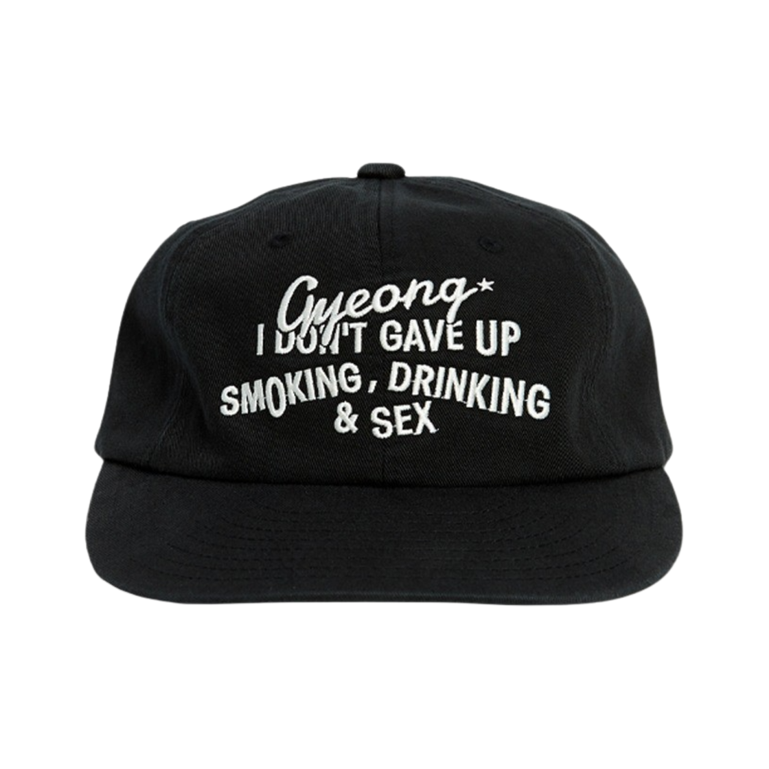 경 워시드 로고 6패널 캡 블랙(Gyeong Washed Logo 6Panel Cap Black)