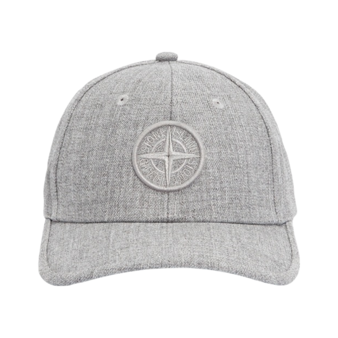 (키즈) 스톤 아일랜드 91263 6-패널 로고 캡 멜란지 그레이((Kids) Stone Island 91263 6-Panel Logo Cap Melange Grey) - 1