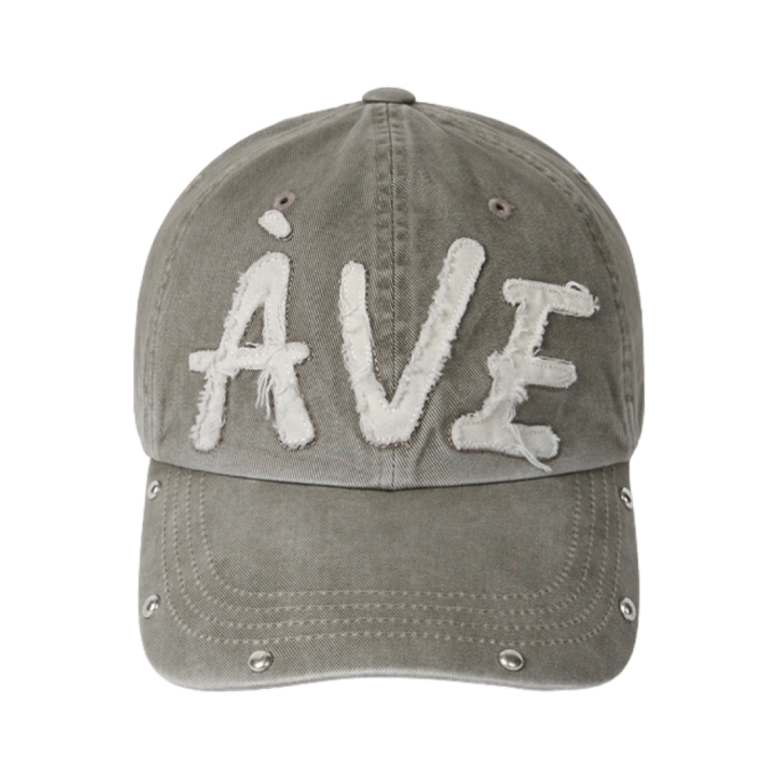 - Aviemuah Applique Vintage Rivet Cap Khaki