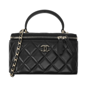 Chanel Vanity With Chain Lambskin & Gold Black