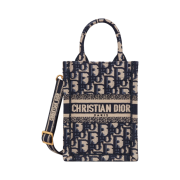 Dior Mini Book Tote Phone Bag Blue Dior Oblique Embroidery