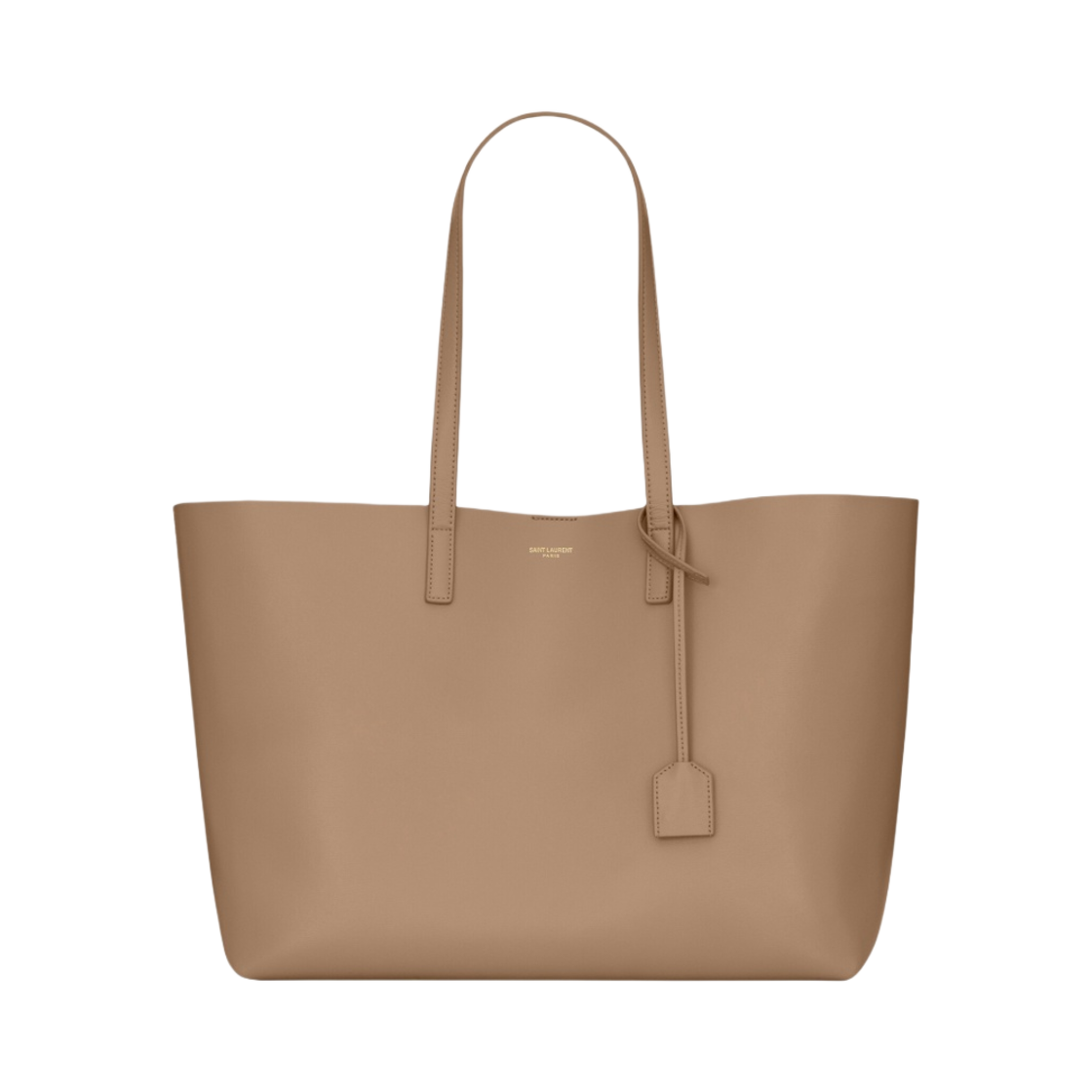 생로랑 쇼핑 E/W 서플 레더 그레이쉬 브라운(Saint Laurent Shopping Saint Laurent E/W In Supple Leather Greyish Brown) - 1