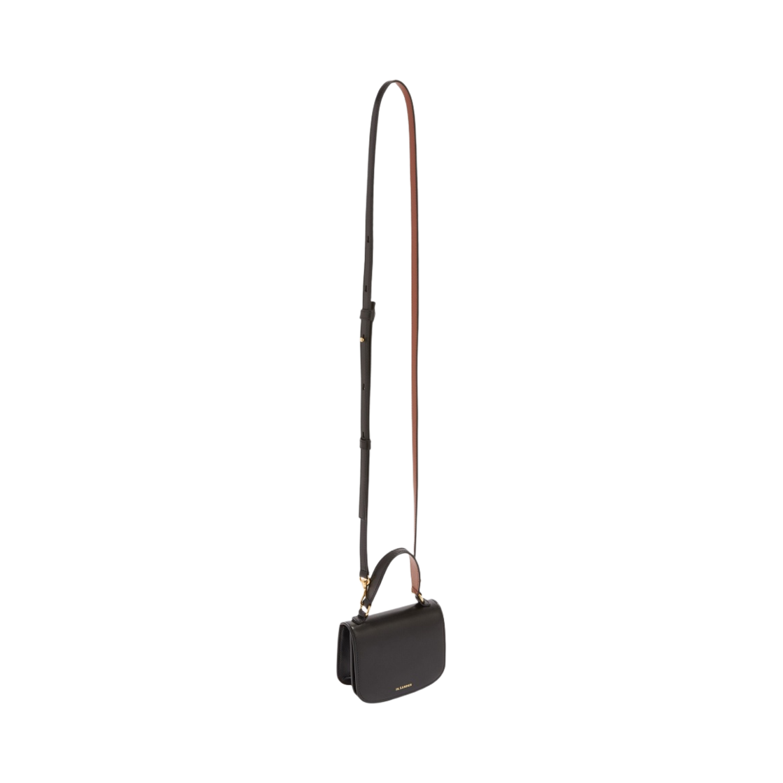 질 샌더 로고 엠보싱 디테일 레더 미니 크로스바디 백 블랙(Jil Sander Embossed Logo Detail Leather Mini Crossbody Bag Black) - 2