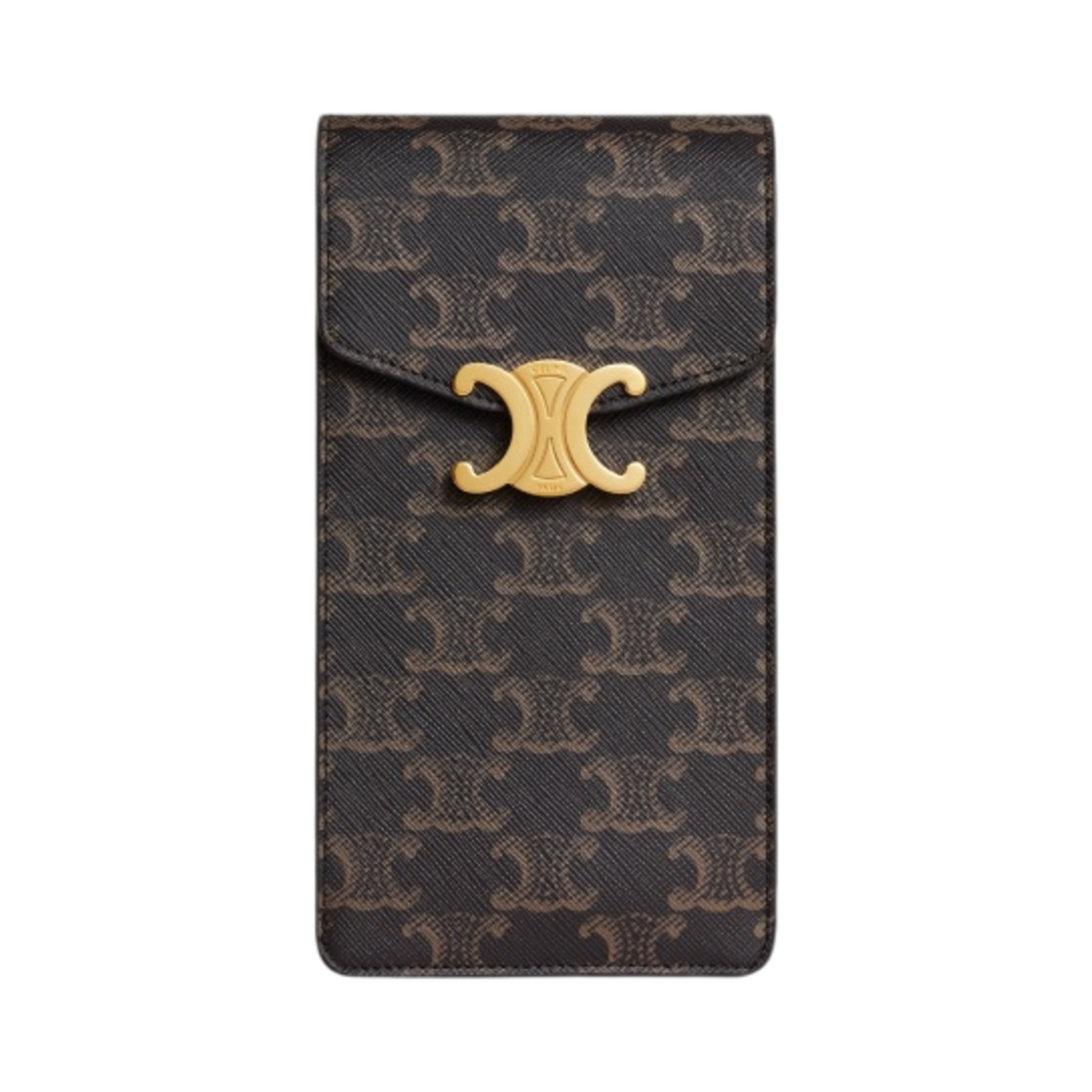 셀린느 트리옹프 캔버스 & 카프스킨 버티컬 폰 파우치 트리옹프 탄(Celine Vertical Phone Pouch Triomphe in Triomphe Canvas and Calfskin Tan) - 1