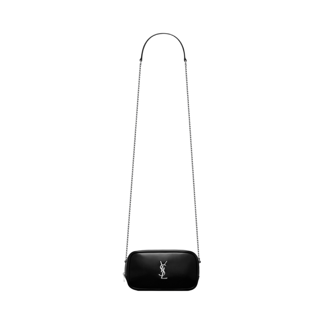 756837-FACCO-1000 Saint Laurent Mini Lou in Shiny Canvas Black