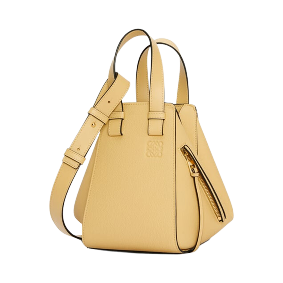 로에베 컴팩트 해먹 백 인 소프트 그레인드 카프스킨 다크 버터(Loewe Compact Hammock Bag In Soft Grained Calfskin Dark Butter)