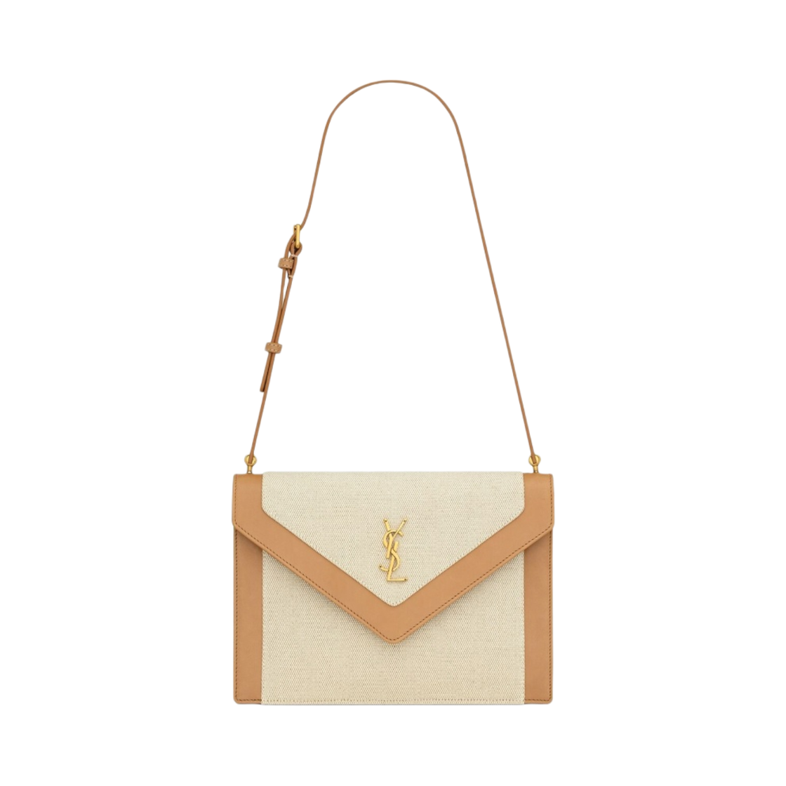 생로랑 가비 미디움 캔버스 베지터블 탠 레더 브라운 골드(Saint Laurent Gaby Medium in Canvas and Vegetable-Tanned Leather Brown Gold) - 1