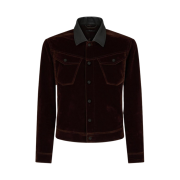 Tom Ford Compact Light Velvet Western Jacket Military Green