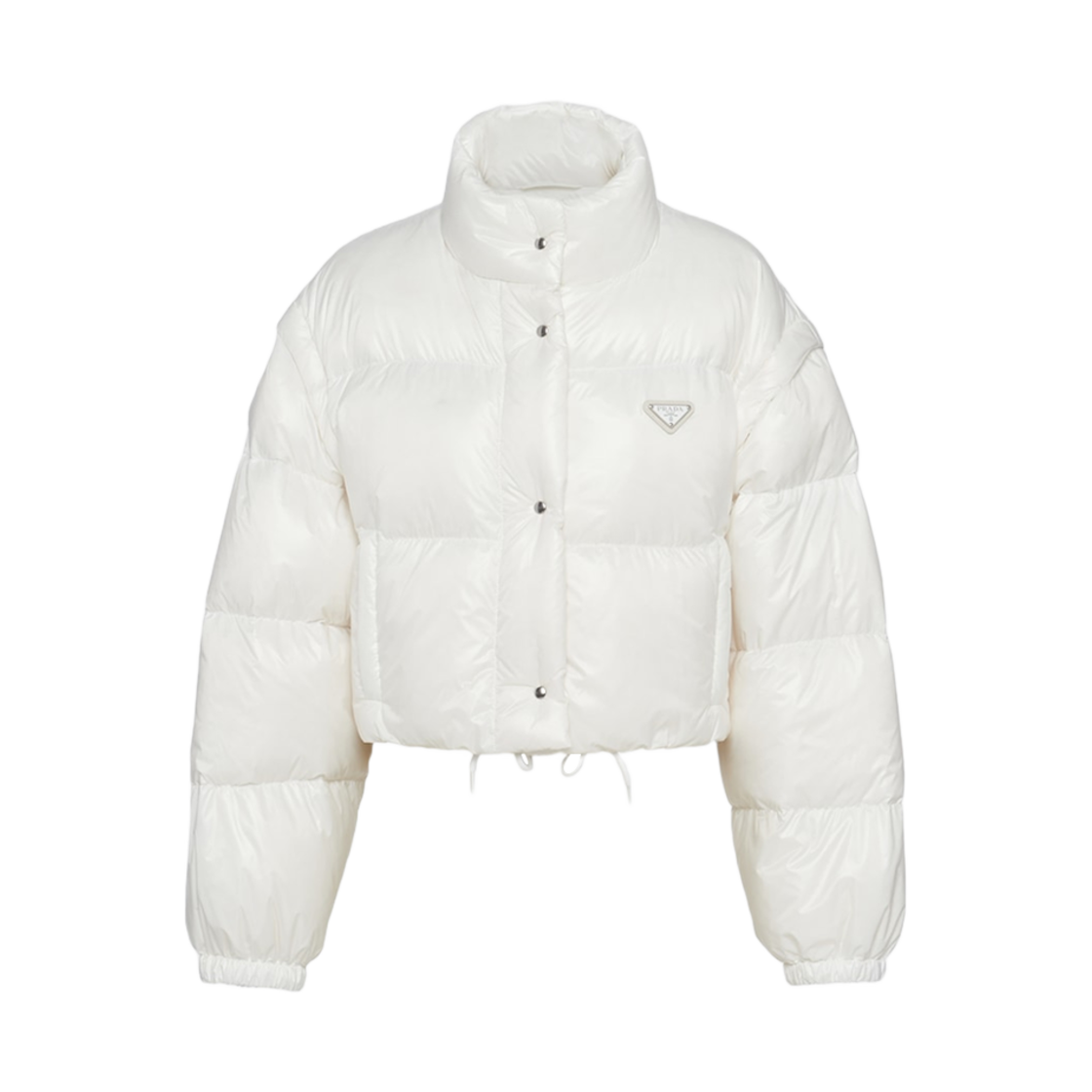 (W) 프라다 리나일론 크롭 컨버터블 다운 자켓 화이트((W) Prada Re-Nylon Cropped Convertible Down Jacket White)