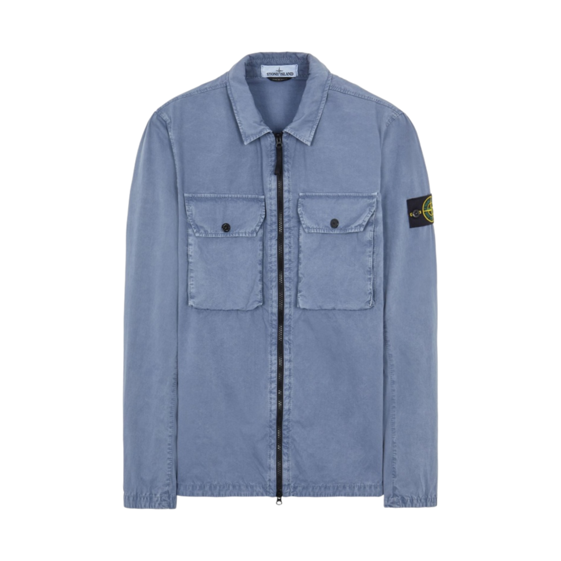 스톤 아일랜드 113WN 올드이펙트 오버셔츠 파스텔 블루 - 21FW