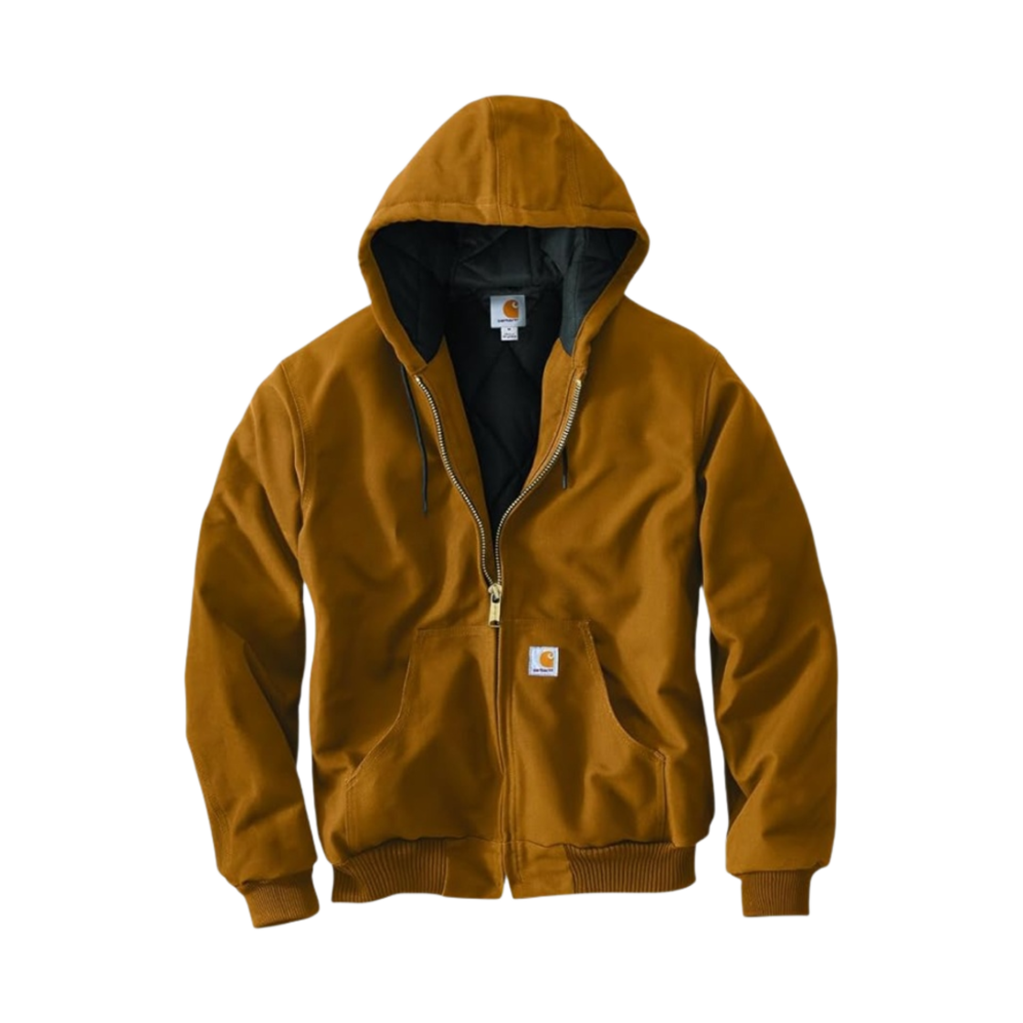 칼하트 루즈핏 핌 덕 톨 인슐레이티드 플란넬 라인드 액티브 자켓 칼하트 브라운(Carhartt Loose Fit Firm Duck Tall Insulated Flannel Lined Active Jacket Carhartt Brown)