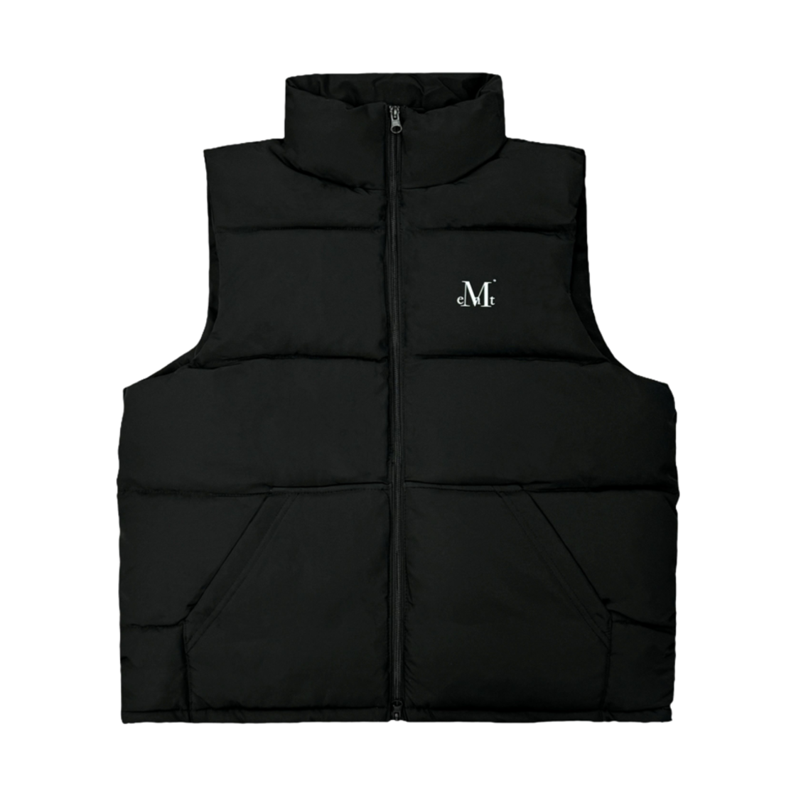 P00000QZ_BK MUCENT Tenby Leather Patch Padding Vest Black