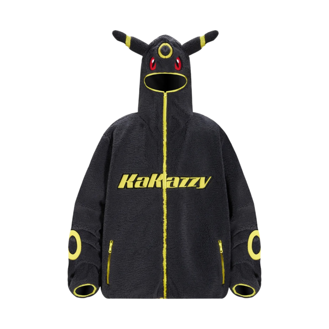 카카지 쉐르파 코트 포켓몬 블래키 다크 그레이(Kakazzy Sherpa Coat Pokemon Umbreon Dark Gray)