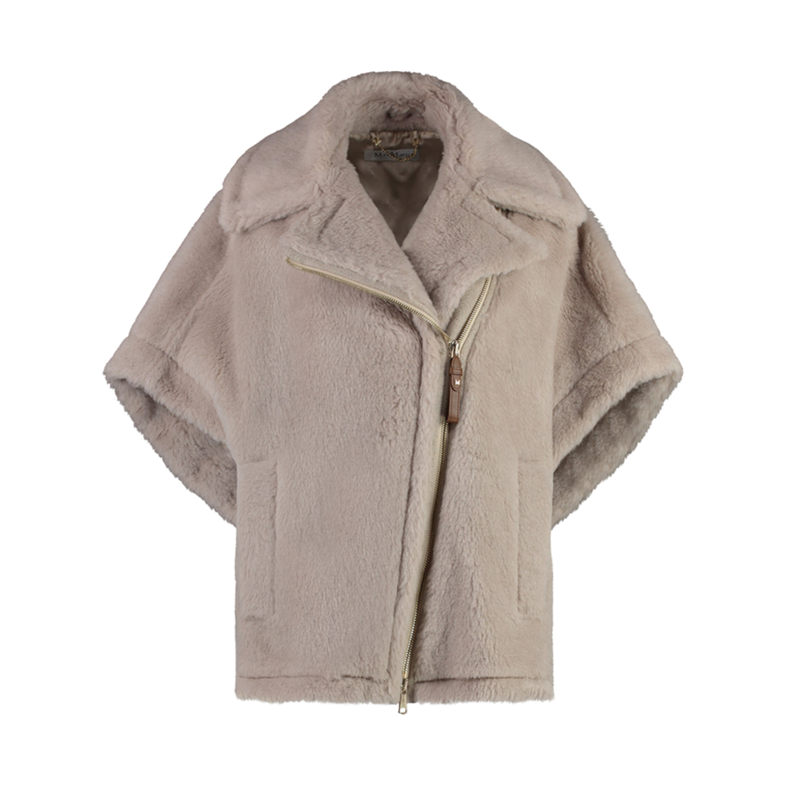 NEWMANTO1-002 (W) Max Mara Newmanto1 Teddy Cape Beige