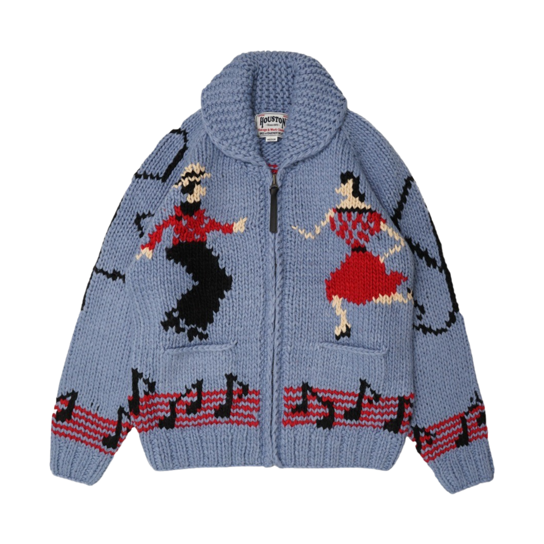 22244BL Houston Japan Hand Knit Cowichan Cardigan Dance Blue 22244BL