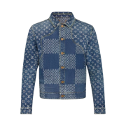 Louis Vuitton x Nigo Giant Damier Waves Monogram Denim Jacket Indigo