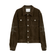 Surface Edition Corduroy Studded Trucker Jacket Brown