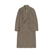 Auralee Super Fine Wool Mosser Chesterfield Coat Khaki Beige- 24AW
