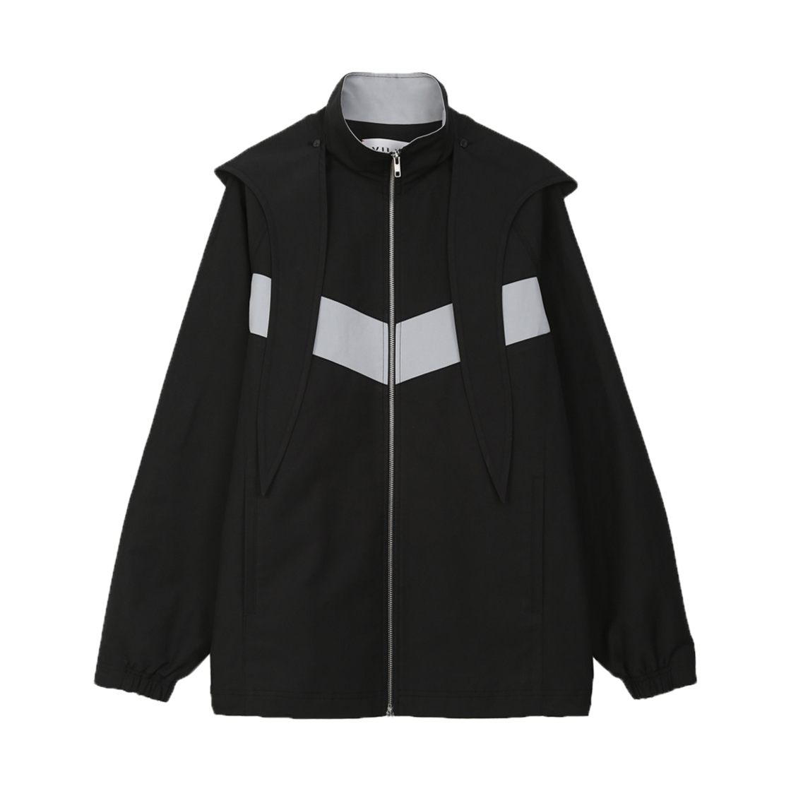 유지 로고 라벨 윈드브레이커 유니섹스 블랙(YUJI Logo Label Windbreaker Unisex Black)