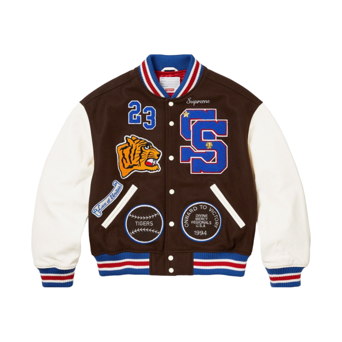 - Supreme Tiger Varsity Jacket Brown - 23FW