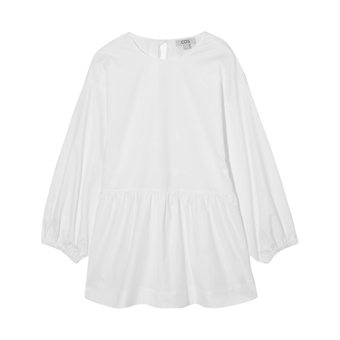 (W) 코스 어드저스터블 튜닉 스타일 탑 화이트((W) COS Adjustable Tunic Style Top White)