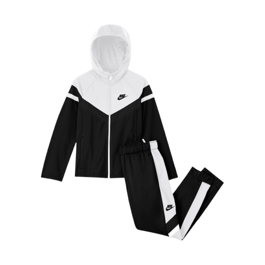 (키즈) 나이키 NSW 윈드러너 우븐 수트 블랙 화이트