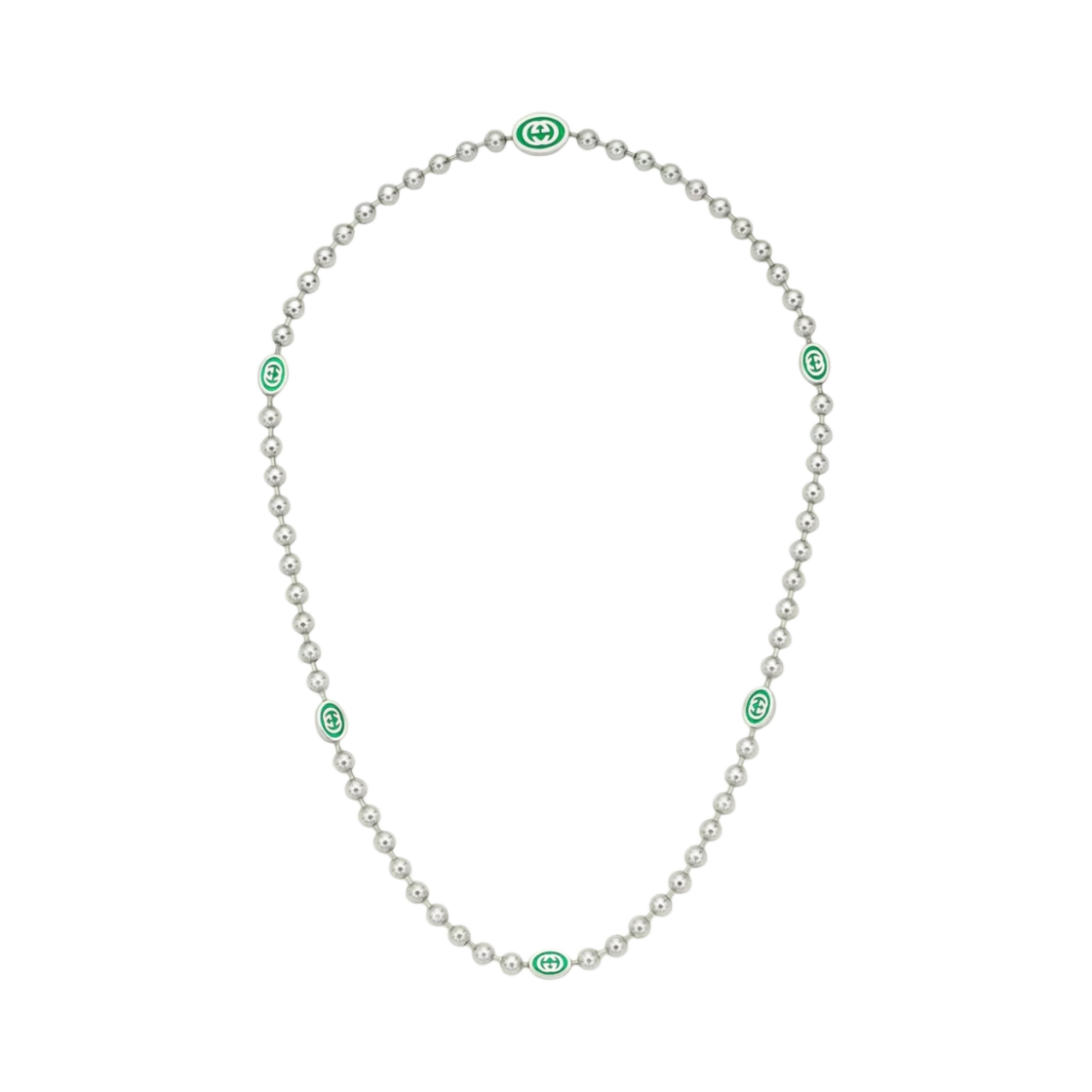 구찌 인터로킹 G 불 체인 네클리스 실버(Gucci Interlocking G Boule Chain Necklace Silver) - 1