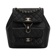 Chanel Backpack Calfskin & Gold Black