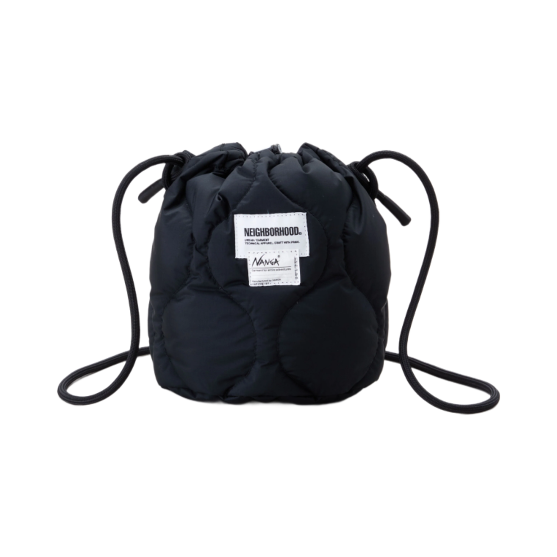 242NNNNN-CG01 Neighborhood x Nanga Down Drawstring Bag Black