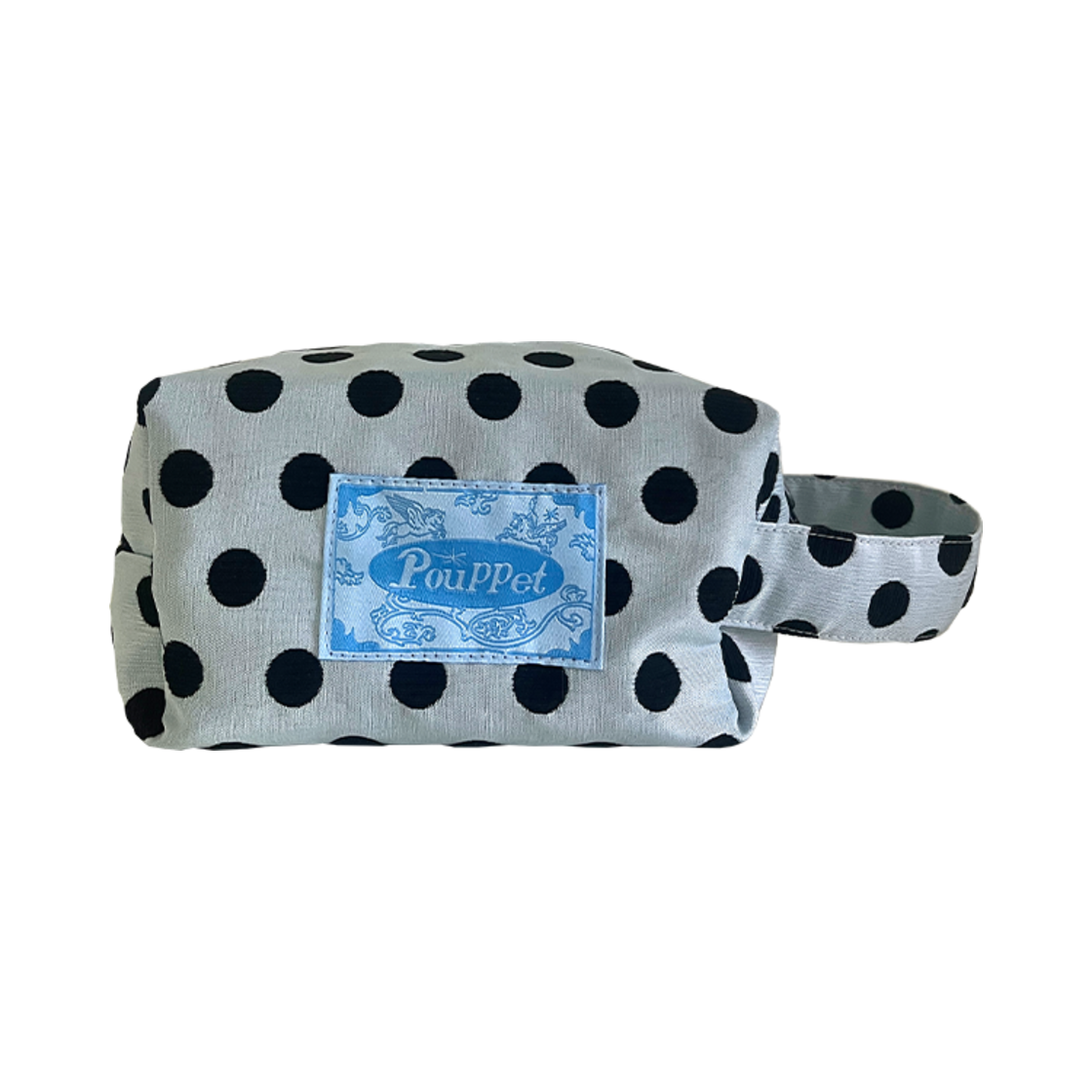 [3% 적립] 푸펫 실키 도트 파우치 실버블루([3% 적립] POUPPET Silky Dot Pouch Silver Blue)