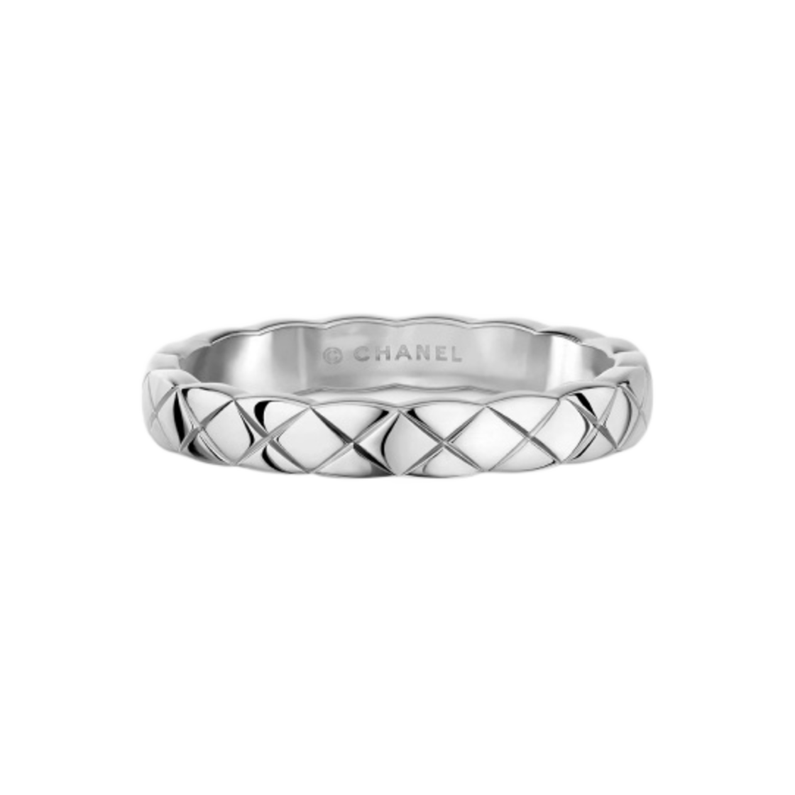 샤넬 코코 크러쉬 링 퀼티드 모티프 미니 & 18K 화이트 골드(Chanel Coco Crush Ring Quilted Motif Mini & 18K White Gold)