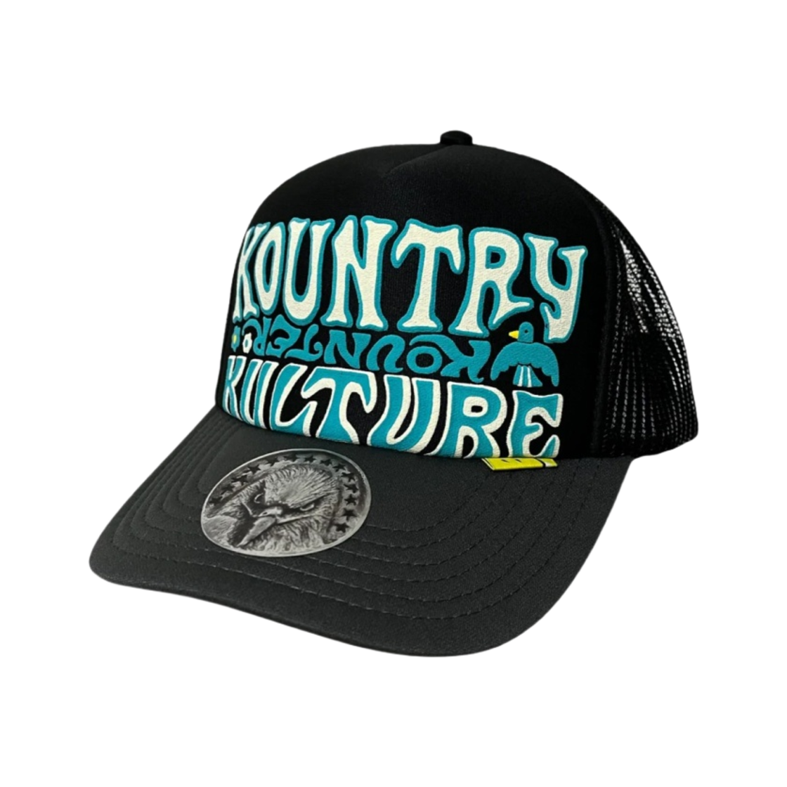 캐피탈 컨트리 카운터 컬처 트러커 캡 블랙 블루(Kapital Kountry Kounter Kulture Trucker Cap Black Blue) - 1