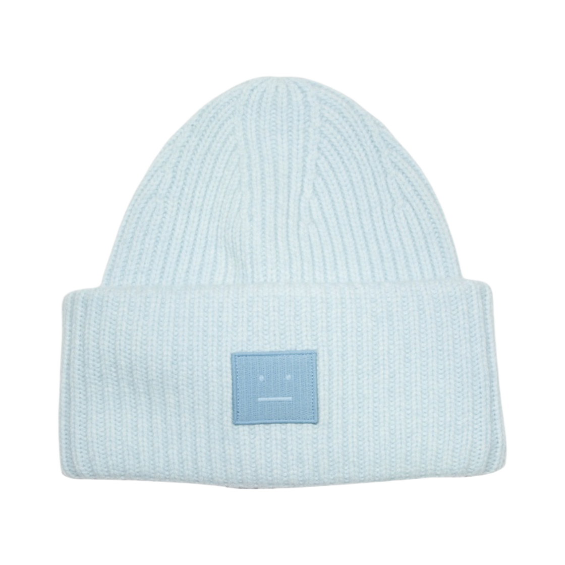아크네 스튜디오 라지 페이스 로고 비니 스카이 블루 멜란지(Acne Studios Large Face Logo Beanie Sky Blue Melange)
