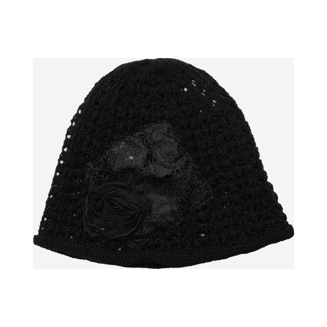 GT25SS17 BK The Greatest Mesh Flower Beani Black
