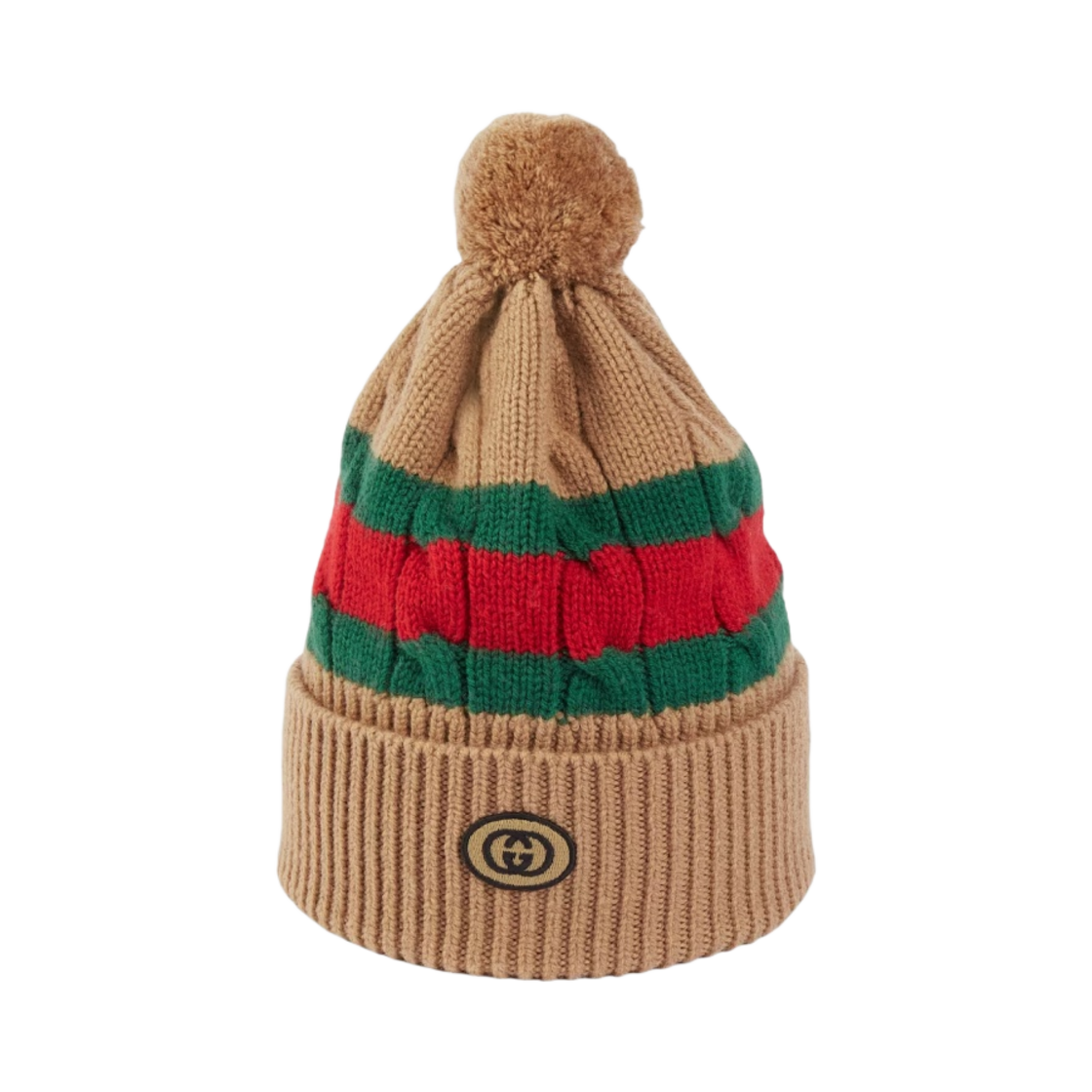 구찌 울 니트 햇 웹 스트라이프 카멜(Gucci Wool Knit Hat with Web Stripe Camel) - 1