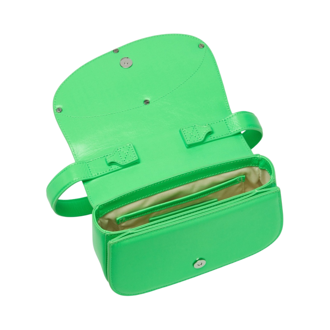 디젤 1DR 숄더백 인 네온 레더 그린 플루오(Diesel 1DR Shoulder Bag in Neon Leather Green Fluo) - 5