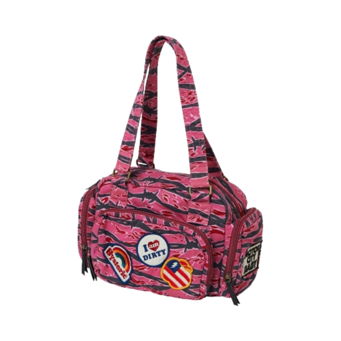 (W) 히스테릭 글래머 패치 스크래치 미니 보스턴 백 핑크((W) Hysteric Glamour Patch Scratch Mini Boston Bag Pink)