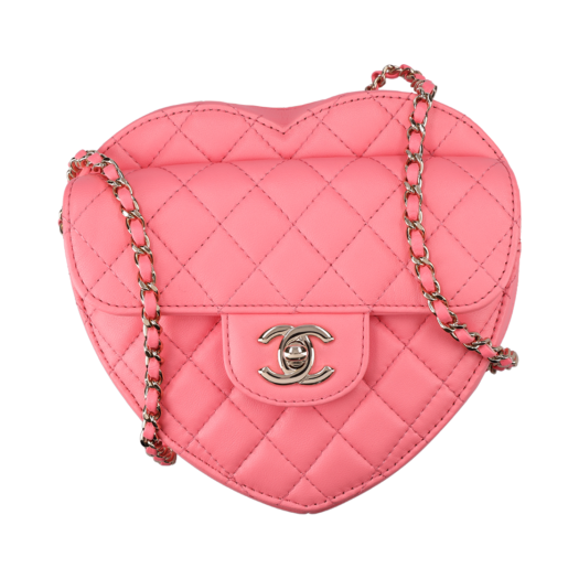AS3191_01 Chanel Heart Bag Lambskin Pink Gold