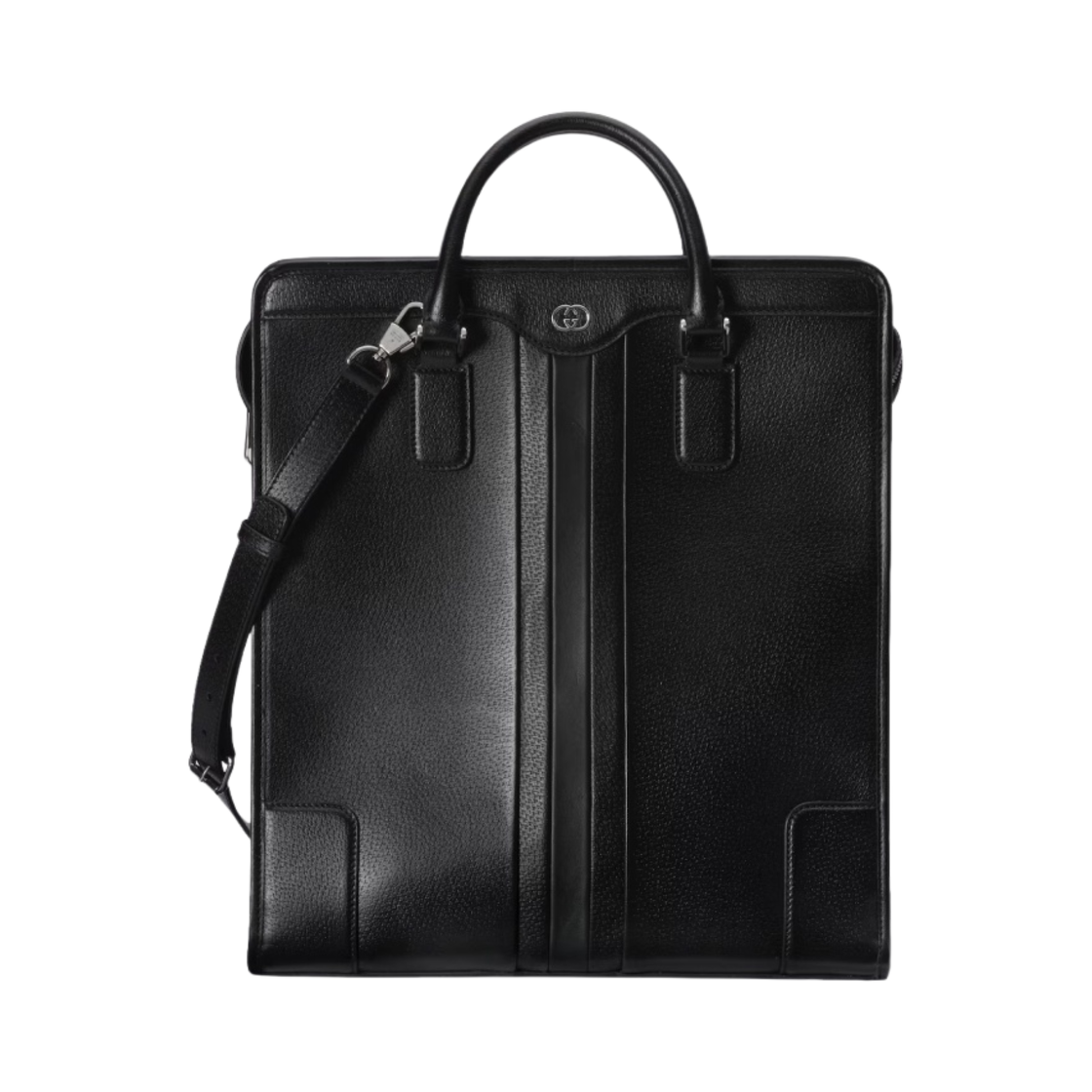 구찌 토트백 인터로킹 G 블랙 레더(Gucci Tote Bag with Interlocking G Black Leather) - 1
